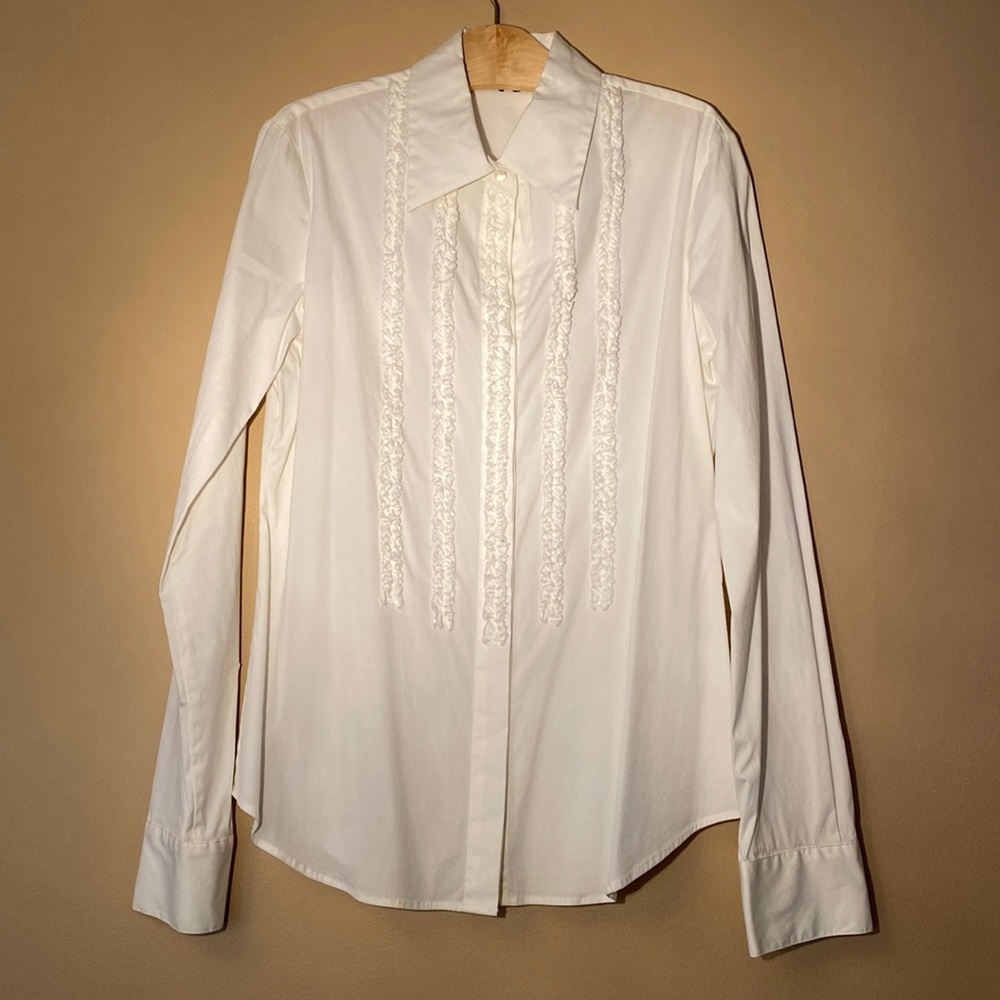 THEORY WHITE BUTTON UP